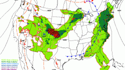 National Weather Service Rain forecast map for 7-25-18