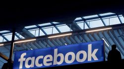FILE PHOTO: Facebook logo is seen at a start-up companies gathering at Paris' Station F in Paris, France on January 17, 2017. REUTERS/Philippe Wojazer/File Photo