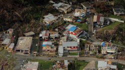 FILE PHOTO: Buildings damaged by Hurricane Maria are seen in Lares, Puerto Rico, October 6, 2017. REUTERS/Lucas Jackson/File Photo