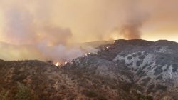 The Holy Fire spreads in Lake Elsinore, California, the U.S. August 8, 2018 in this still image taken from a video obtained from social media. Lake Elsinore City Hall/via REUTERS