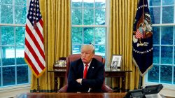 U.S. President Donald Trump reacts to a question during an interview with Reuters in the Oval Office of the White House in Washington, U.S. August 20, 2018. REUTERS/Leah Millis