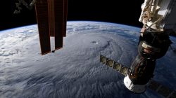 A photo taken from the International Space Station and moved on social media by astronaut Ricky Arnold shows Hurricane Lane in the early morning hours near Hawaii, U.S., August 22, 2018. Courtesy @astro_ricky/NASA/Handout via REUTERS