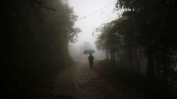 FILE PHOTO - A woman walks along a dirt road during a misty day in Sapa, northwest Vietnam, May 23, 2011. REUTERS/Carlos Barria