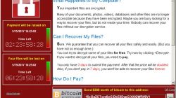 FILE PHOTO: A screenshot shows a WannaCry ransomware demand, provided by cyber security firm Symantec, in Mountain View, California, U.S. May 15, 2017. Courtesy of Symantec/Handout via REUTERS