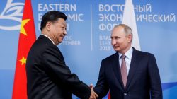 Russian President Vladimir Putin shakes hands with Chinese President Xi Jinping during their meeting on the sidelines of the Eastern Economic Forum in Vladivostok, Russia September 11, 2018. Mikhail Metzel/TASS Host Photo Agency/Pool via REUTERS