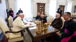 Pope Francis meets U.S. Catholic Church leaders Cardinal Daniel DiNardo, Archbishop of Galveston-Houston, Archbishop of Los Angeles JosŽ Horacio G—mez, Cardinal Sean Patrick OÕMalley, Archbishop of Boston, and Monsignor Brian Bransfield, General Secretary of the United States Conference of Catholic Bishops, during a private audience at the Vatican, September 13, 2018. Vatican Media/Handout via REUTERS ATTENTION EDITORS - THIS IMAGE WAS PROVIDED BY A THIRD PARTY