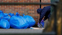 FILE PHOTO: Bags containing protective clothing are seen after Inspectors from the Organisation for the Prohibition of Chemical Weapons (OPCW) left after visiting the scene of the nerve agent attack on former Russian agent Sergei Skripal, in Salisbury, Britain March 21, 2018. REUTERS/Peter Nicholls/File Photo