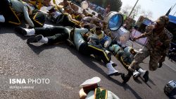 A general view shows an attack on a military parade in Ahvaz, Iran, in this September 22, 2018 photo by ISNA. The photo is watermarked from source. ISNA/Iranian Students' News Agency/Social Media/via REUTERS