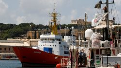 FILE PHOTO: The humanitarian ship Aquarius is seen at Boiler Wharf in Senglea, in Valletta's Grand Harbour, Malta August 15, 2018. REUTERS/Darrin Zammit Lupi/File Photo