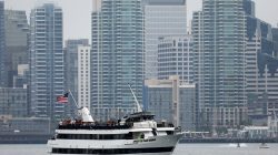 FILE PHOTO: A tourist sightseeing boat motors through San Diego harbor in San Diego, California, U.S., June 5, 2017. REUTERS/Mike Blake/File Photo