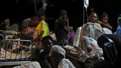 People injured in an earthquake that hit northern Haiti late on Saturday, are being looked after in a tent, in Port-de-Paix, Haiti, October 7, 2018. REUTERS/Ricardo Rojas