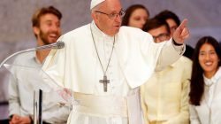 FILE PHOTO: Pope Francis talks as he meets youth and the Synod Fathers at the Pope Paul VI hall in Vatican, October 6, 2018. REUTERS/Alessandro Bianchi