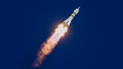The Soyuz MS-10 spacecraft carrying the crew of astronaut Nick Hague of the U.S. and cosmonaut Alexey Ovchinin of Russia blasts off to the International Space Station (ISS) from the launchpad at the Baikonur Cosmodrome, Kazakhstan October 11, 2018. REUTERS/Shamil Zhumatov