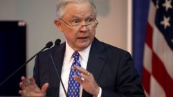 FILE PHOTO: U.S. Attorney General Jeff Sessions delivers remarks to the Office of Justice Programs' National Institute of Justice Opioid Research Summit in Washington, U.S., September 25, 2018. REUTERS/Al Drago