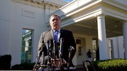 U.S. Secretary of State Mike Pompeo speaks after his meeting with U.S. President Donald Trump at the White House in Washington, U.S., October 18, 2018. REUTERS/Kevin Lamarque