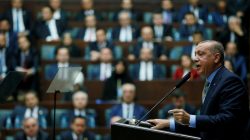 Turkish President Tayyip Erdogan addresses members of parliament from his ruling AK Party (AKP) during a meeting at the Turkish parliament in Ankara, Turkey October 23, 2018. Murat Cetinmuhurdar/Presidential Press Office/Handout via REUTERS