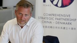 FILE PHOTO: Danish Foreign Minister Anders Samuelsen attends a news conference in Beijing, China June 21, 2018. REUTERS/Jason Lee/File Photo