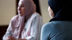 Belgian mothers attend a meeting of "Mothers' Jihad", a group aiming to repatriate women and children held in Syrian refugee camps, in Antwerp, Belgium September 8, 2018. REUTERS/Francois Lenoir