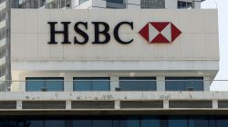 FILE PHOTO: The HSBC logo is seen on a top roof of the main branch in Beirut, Lebanon July 25, 2016. REUTERS/ Aziz Taher/File Photo