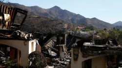 A home destroyed by the Woolsey Fire is seen in Thousand Oaks, California, U.S. November 12, 2018. REUTERS/Eric Thayer