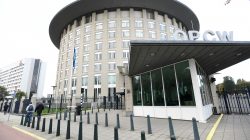 FILE PHOTO: The headquarters of the Organization for the Prohibition of Chemical Weapons (OPCW) is pictured in The Hague, Netherlands, October 4, 2018. REUTERS/Piroschka van de Wouw/File Photo